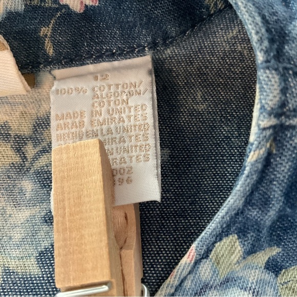 Vintage 90s Liz Claiborne floral denim maxi dress Size large - Picture 7 of 13